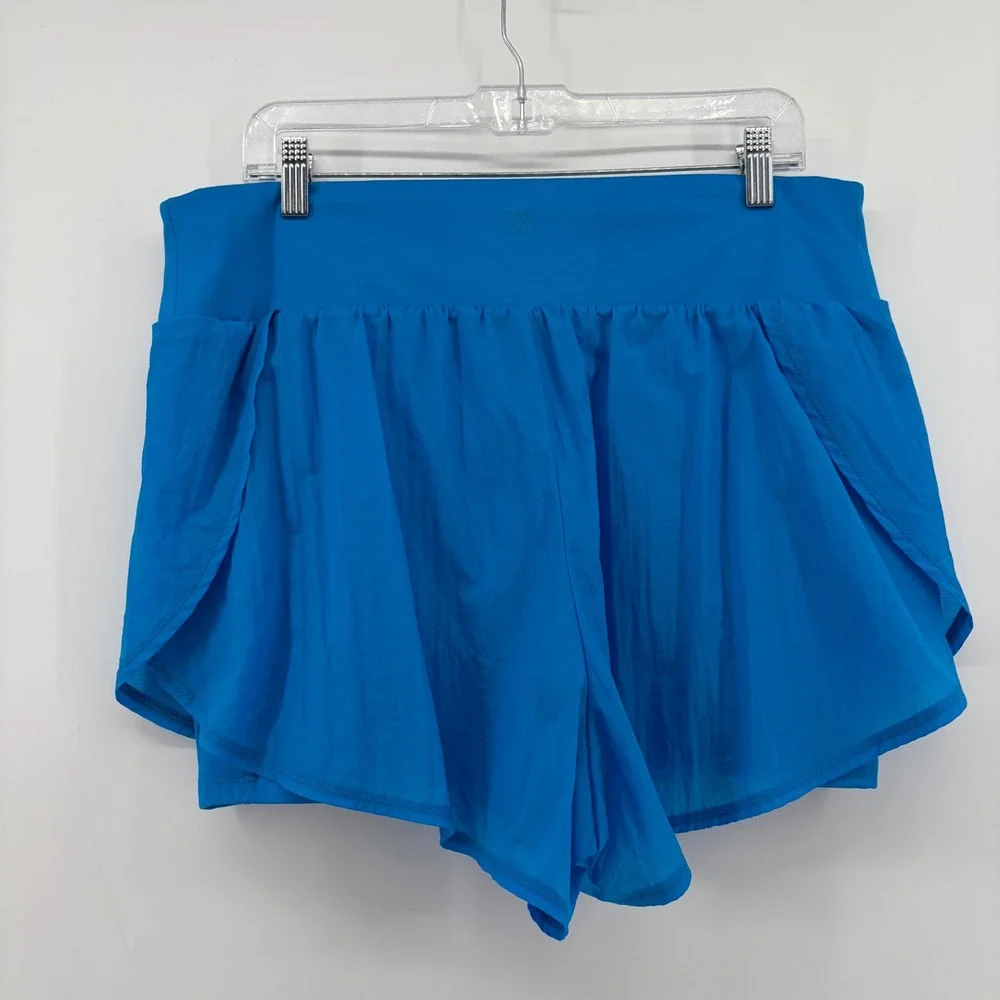 All in Motion Womens XXL Blue 2-in-1 Athletic Shorts Built-in Liner Pocket - Picture 2 of 7